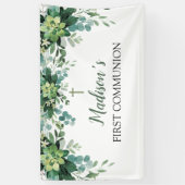 Greenery First Communion Banner backdrop (Vertikal)
