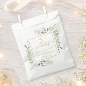 Greenery First Communion Gold Script Geschenktütchen (Ausgeschnitten)
