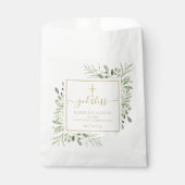 Greenery First Communion Gold Script Geschenktütchen (Vorderseite)