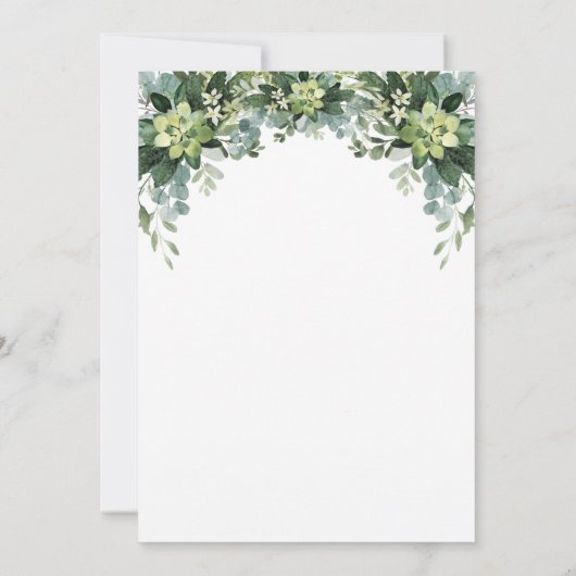 Greenery First Communion Invitation Einladung (Rückseite)