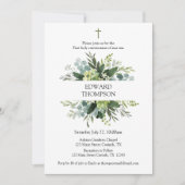 Greenery First Communion Invitation Einladung (Vorderseite)