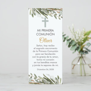 Greenery First Communion Lesezeichen auf Spanisch