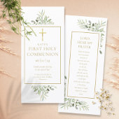 Greenery First Holy Communion Prayer Card Lesezeic