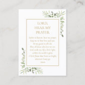Greenery First Holy Communion Prayer Card Telefonnummerkarte (Rückseite)