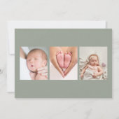 Greenery Floral 4 Foto Baby Birth Ankündigung (Rückseite)