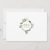 Greenery Floral 50. Hochzeitstag Foto Einladung (Rückseite)