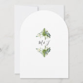 Greenery Floral Arch Elegante Monogram Wedding Einladung (Rückseite)