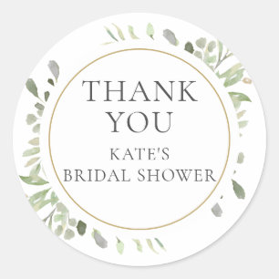 Greenery Floral Brautparty Vielen Dank Runder Aufkleber