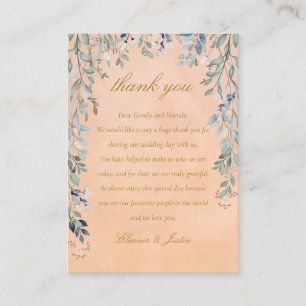 Greenery Floral Cascade Rustic Wedding Vielen Dank Platzkarte