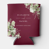 Greenery Floral Elegant Burgundy Wedding Dosenkühler (Vorderseite)