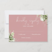 Greenery Floral Elegant Dusty Rose Wedding RSVP Karte (Vorderseite)