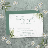 Greenery Floral Elegant Eukalyptus Green Wedding RSVP Karte