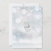 Greenery Floral Elegant Monogram Winter Wedding Einladung (Rückseite)