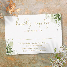 Greenery Floral Elegant RSVP Karte