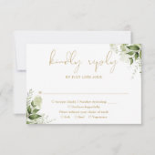 Greenery Floral Elegant RSVP Karte (Vorderseite)