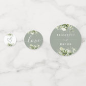 Greenery Floral Elegant Sage Green Wedding Konfetti (Vorderseiten)