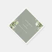 Greenery Floral Elegant Sage Green Wedding Serviette (Ecke)