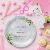 Greenery Floral Elegant Winter Wedding Pappteller (Party)