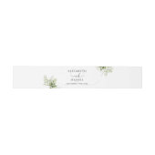 Greenery Floral Elegantes Herz Hochzeit Einladungsbanderole (Flach)