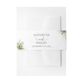 Greenery Floral Elegantes Herz Hochzeit Einladungsbanderole