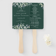 Greenery Floral Emerald Green Wedding Program