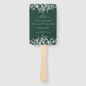 Greenery Floral Emerald Green Wedding Program Fächer (Vorderseite)