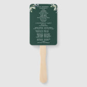 Greenery Floral Emerald Green Wedding Program Fächer (Rückseite)