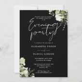 Greenery Floral Foto Wedding Abend Party Einladung (Vorderseite)