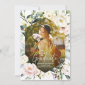 Greenery Floral Frame Foto Law School Abschluss Ankündigung (Vorderseite)