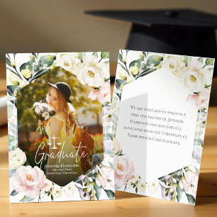 Greenery Floral Frame Foto Law School Abschluss Ankündigung