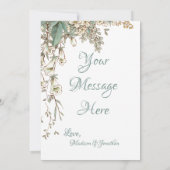 Greenery Floral Garland Script Elegante Hochzeit Dankeskarte (Rückseite)