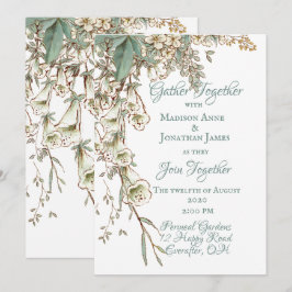 Greenery Floral Garland Script Elegante Hochzeit Einladung