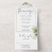 Greenery Floral Gold Arch Hochzeit All In One Einladung (Innen Boden)