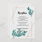 Greenery Floral Gold Foil Blätter Empfang Card Ankündigungspostkarte (Vorne/Hinten)