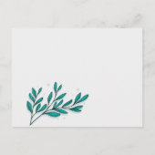 Greenery Floral Gold Foil Blätter Empfang Card Ankündigungspostkarte (Rückseite)