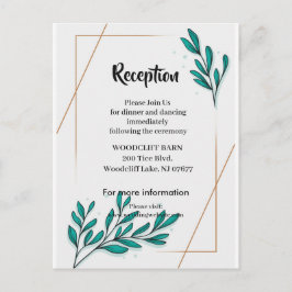 Greenery Floral Gold Foil Blätter Empfang Card Ankündigungspostkarte