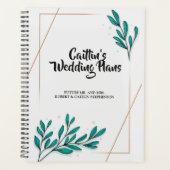 Greenery Floral Gold Foil Blätter Hochzeitsplaner Planer (Vorderseite)