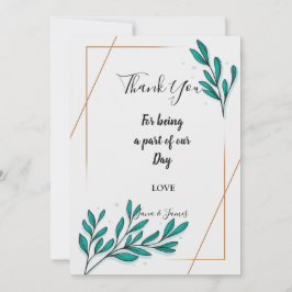 Greenery Floral Gold Foil Blätter Vielen Dank Einladung