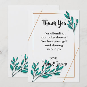 Greenery Floral Gold Foil Blätter Vielen Dank Einladung