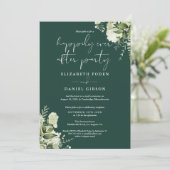Greenery Floral Happy End Hochzeit Einladung (Stehend Vorderseite)
