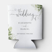 Greenery Floral Heart Script Wedding Dosenkühler (Rückseite)