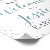 Greenery Floral Lamb Baby Shower Poster (Ecke)