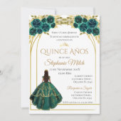 Greenery Floral Mexican Quinceanera Invitation Einladung (Vorderseite)