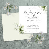 Greenery Floral Monogram Bridesmaids Luncheon Einladung