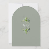 Greenery Floral Monogram Sage Green Wedding Einladung (Rückseite)