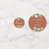 Greenery Floral Monogram Terracotta Wedding Konfetti (Vorderseiten)