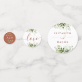 Greenery Floral Monogram Terracotta Wedding Konfetti (Rückseiten)