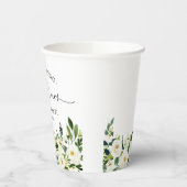 Greenery Floral Mr. und Mrs. Heart Script Wedding Pappbecher (Links)