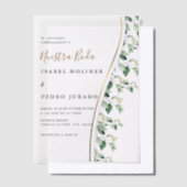 Greenery Floral Nuestra Boda Spanish Wedding Pergament Einladungen (Versetzt)