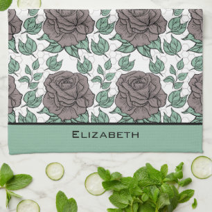 Greenery floral pattern big blossom personalized geschirrtuch